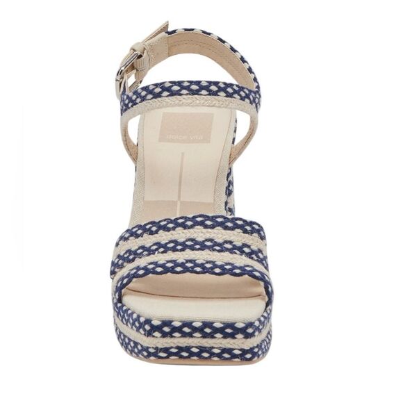 NWT DOLCE VITA ANISSA JUTE PLATFORM SANDAL WEDGES IN NAVY WOMENS SIZE 9 - Picture 6 of 8